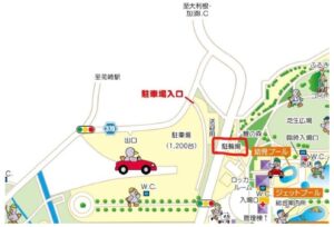 駐車場と駐輪場の地図